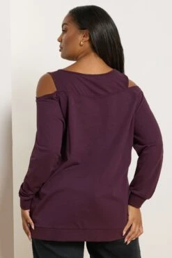 YOURS - Pull 2 En 1 Violet à épaules Dénudées -Evans Boutique 71f6416d 325c 45 322731 C