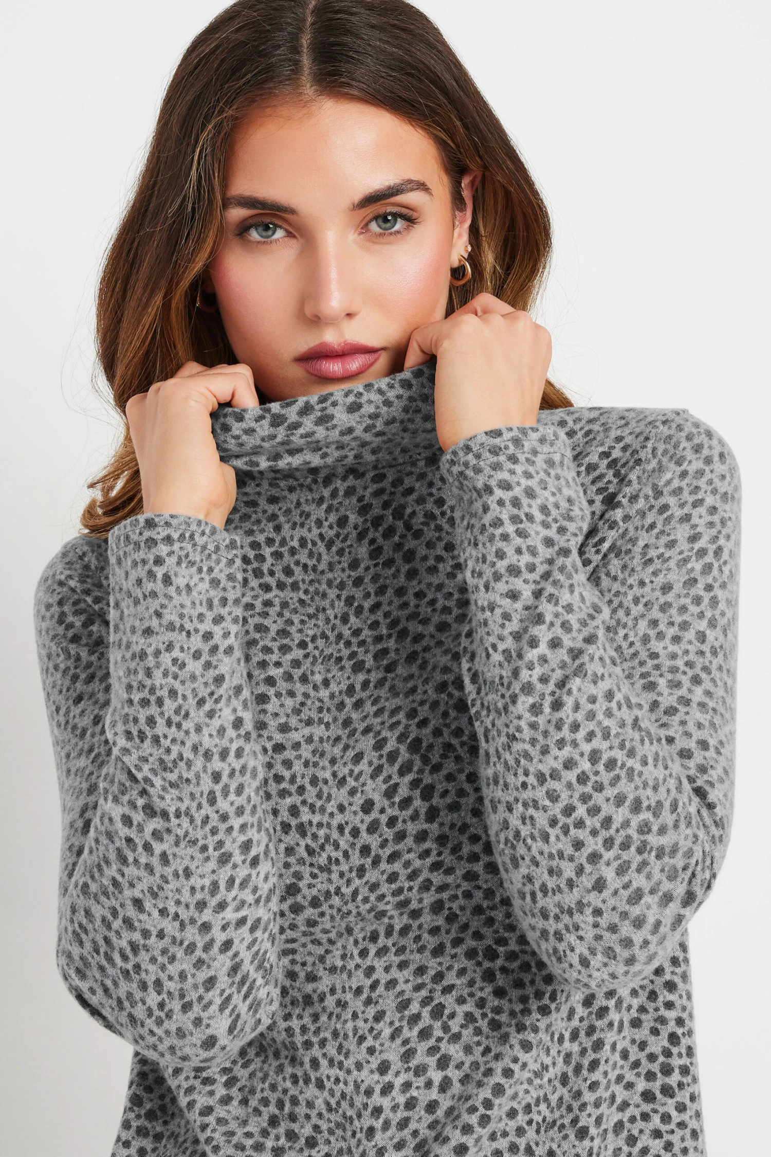 LTS Tall Grey Soft Touch Animal Print Top 6 LTS Tall Grey Soft Touch Animal Print Top – Image 4