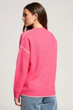 LTS Tall Pink Contrast Piping Jumper 9 LTS Tall Pink Contrast Piping Jumper -Evans Boutique 731bbcb0 8bad 4c 356080 C