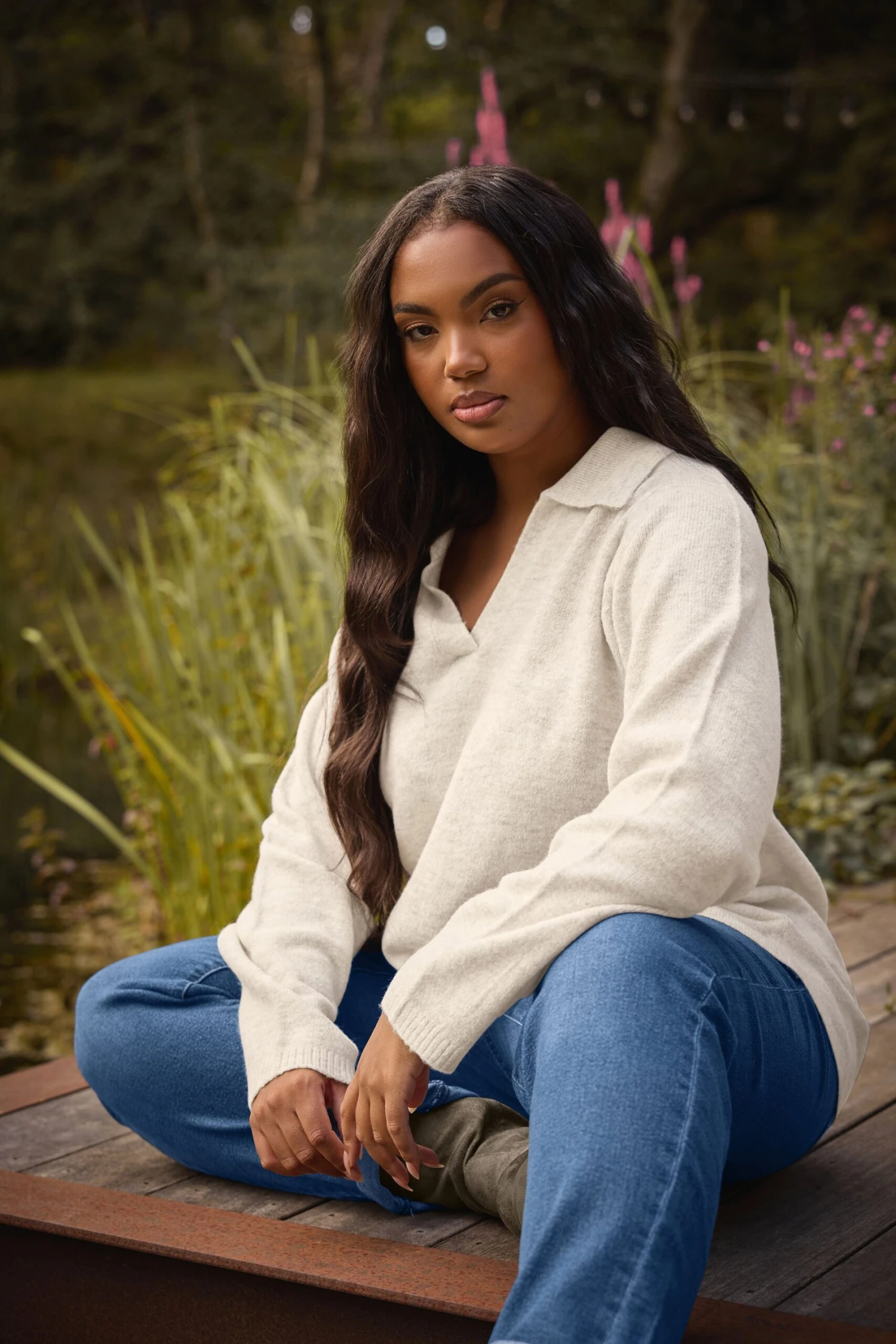 YOURS Curve Pull En Maille à Col Marron Naturel 4 YOURS Curve Pull En Maille à Col Marron Naturel – Image 2