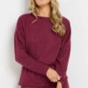 LTS Tall Burgundy Red Batwing Jumper 1 LTS Tall Burgundy Red Batwing Jumper -Evans Boutique 74193c73 dd19 45 355534 A