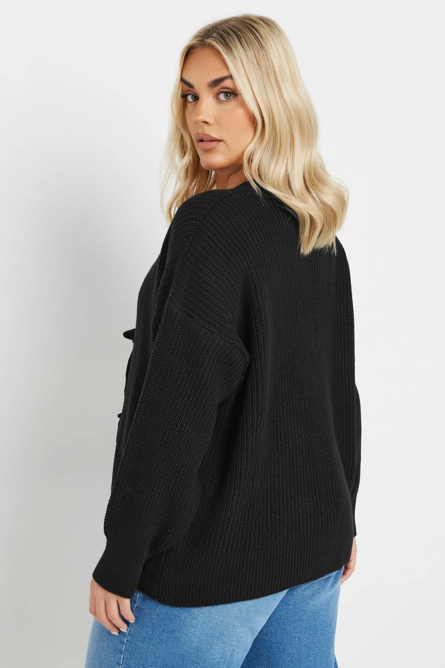 YOURS - Cardigan à Noeuds Noir En Maille 6 YOURS - Cardigan à Noeuds Noir En Maille – Image 4