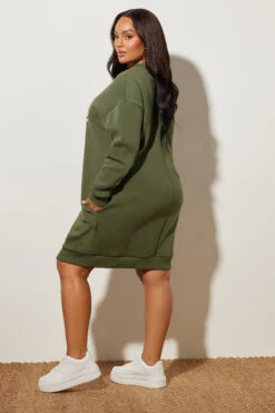 YOURS Curve Robe Sweat-shirt Vert Kaki « Enjoy Your Life » -Evans Boutique 74ab1e15 b86b 4e 304039 C