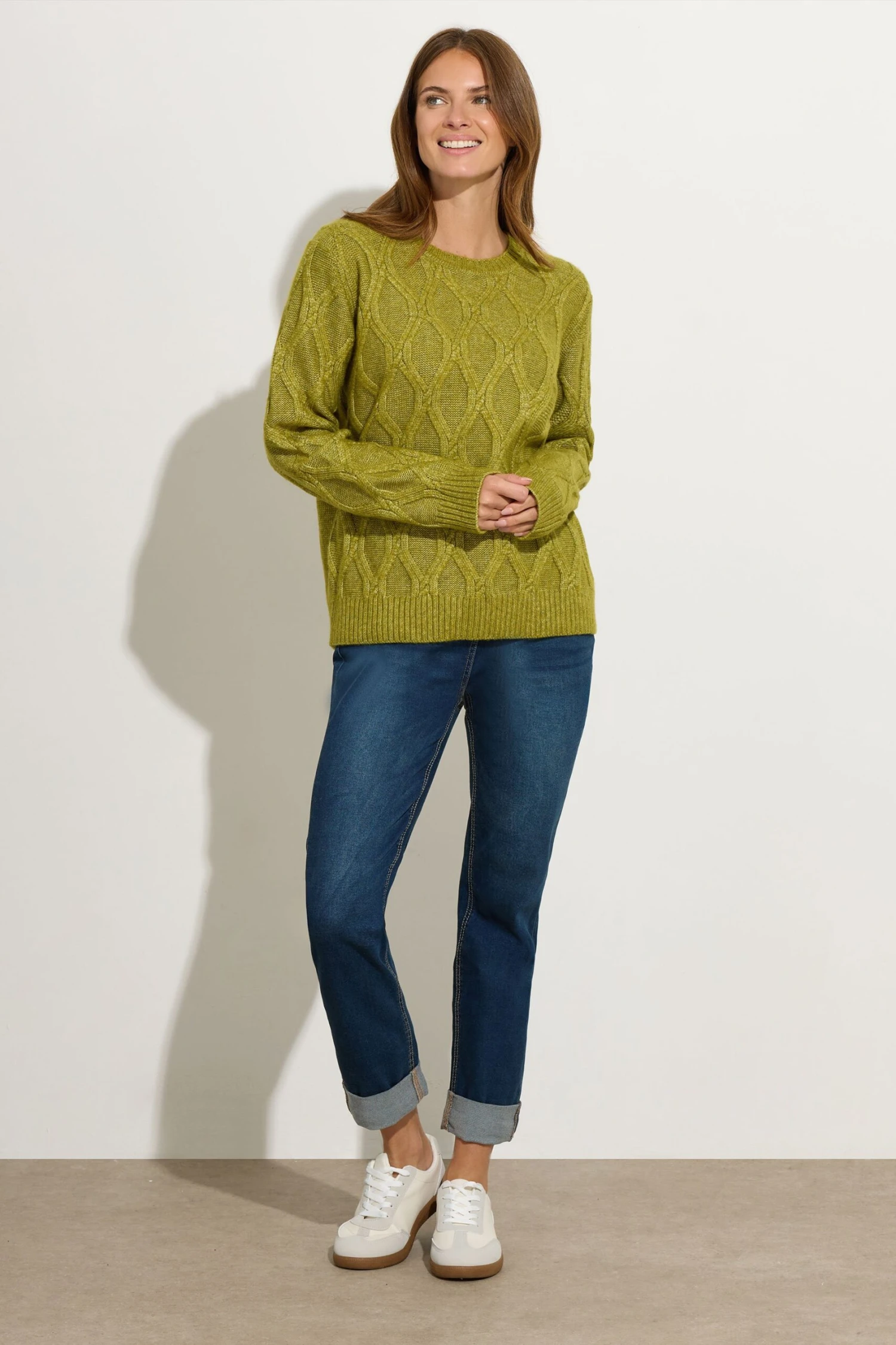 M&Co Fern Green Cable Knit Jumper 5 M&Co Fern Green Cable Knit Jumper – Image 3