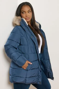 YOURS - Doudoune Courte Bleue