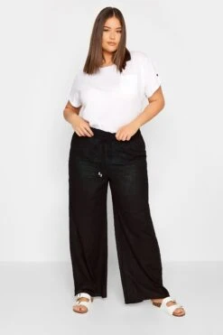 LTS - Pantalon De Plage Noir En Coton Wide Leg Tall 9 LTS - Pantalon De Plage Noir En Coton Wide Leg Tall -Evans Boutique 7709d0fb e6d5 4a 350516PS B