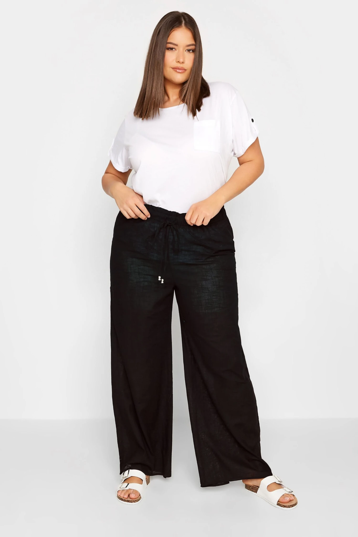 LTS - Pantalon De Plage Noir En Coton Wide Leg Tall 4 LTS - Pantalon De Plage Noir En Coton Wide Leg Tall – Image 2