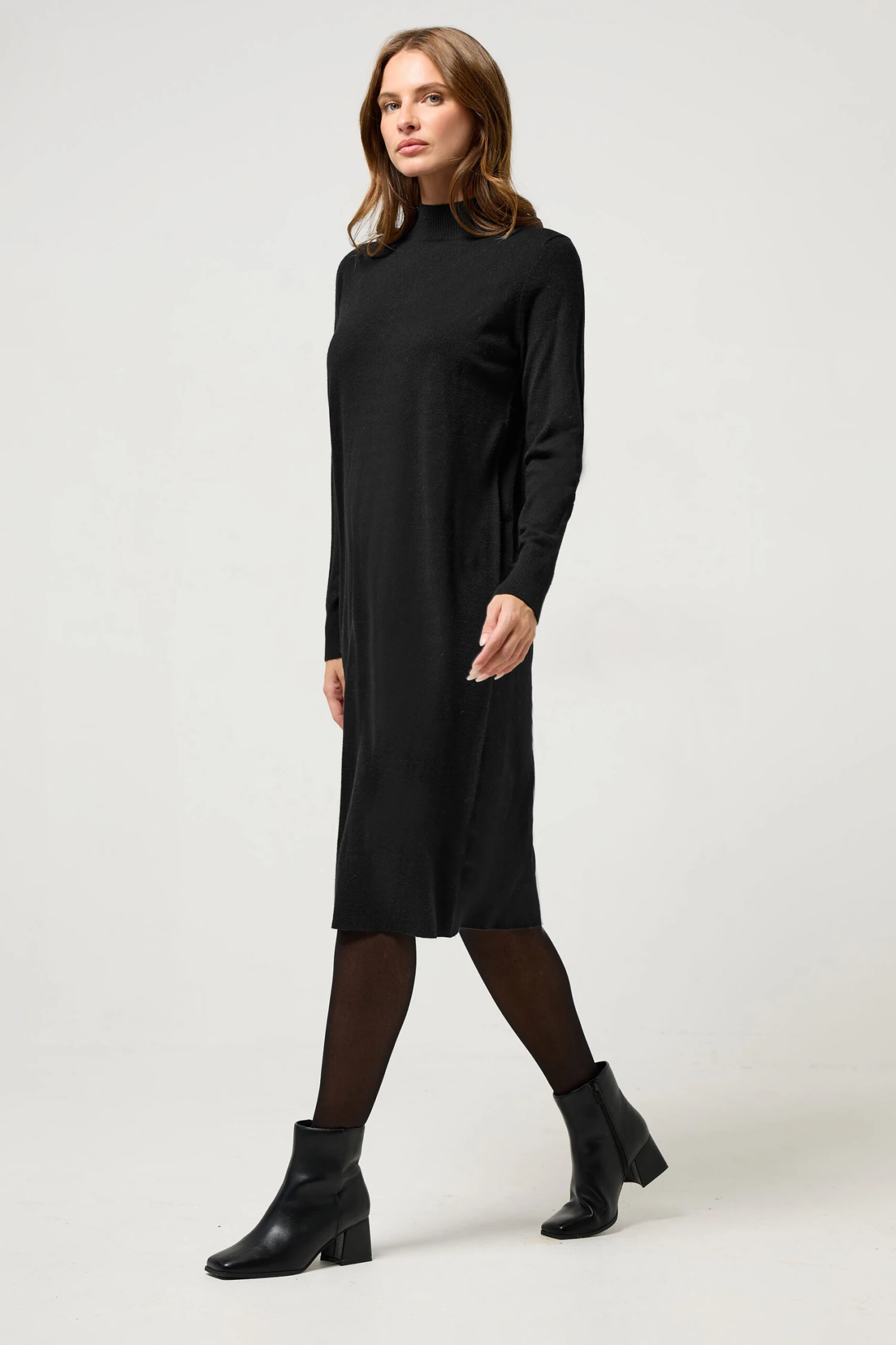 M&Co Black Funnel Neck Jumper Dress 3 M&Co Black Funnel Neck Jumper Dress – Image 2