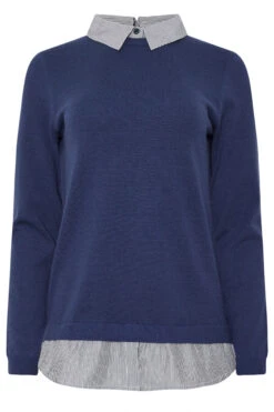 M&Co Navy Blue 2 In 1 Jumper -Evans Boutique 772ff691 a156 45 502450 X