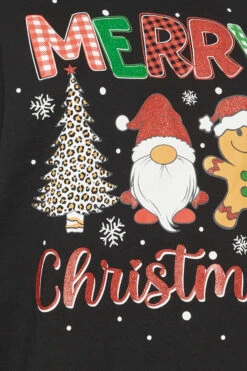 YOURS - Robe-Sweatshirt Noire & Rouge De Noël 'Merry Christmas' -Evans Boutique 77734150 a2a8 45 303829 Z