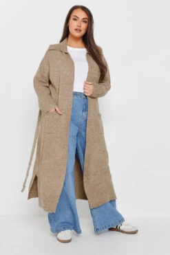 YOURS - Cardigan Maxi Marron Glacé Avec Ceinture 10 YOURS - Cardigan Maxi Marron Glacé Avec Ceinture -Evans Boutique 77b18771 fd52 4b 280414 B