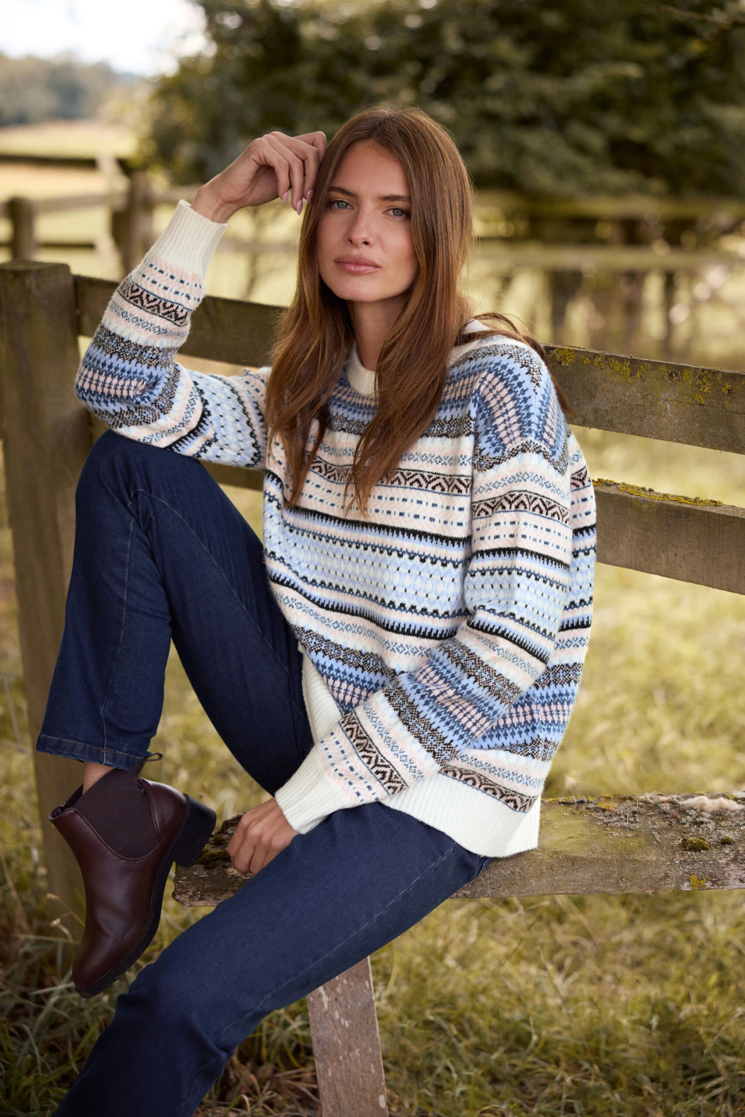 M&Co Blue Fairisle Jumper 3 M&Co Blue Fairisle Jumper