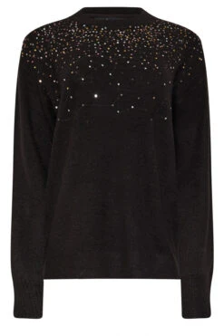M&Co Black Sequin Embellished Jumper 13 M&Co Black Sequin Embellished Jumper -Evans Boutique 77c86b1e cd93 46 501747 X