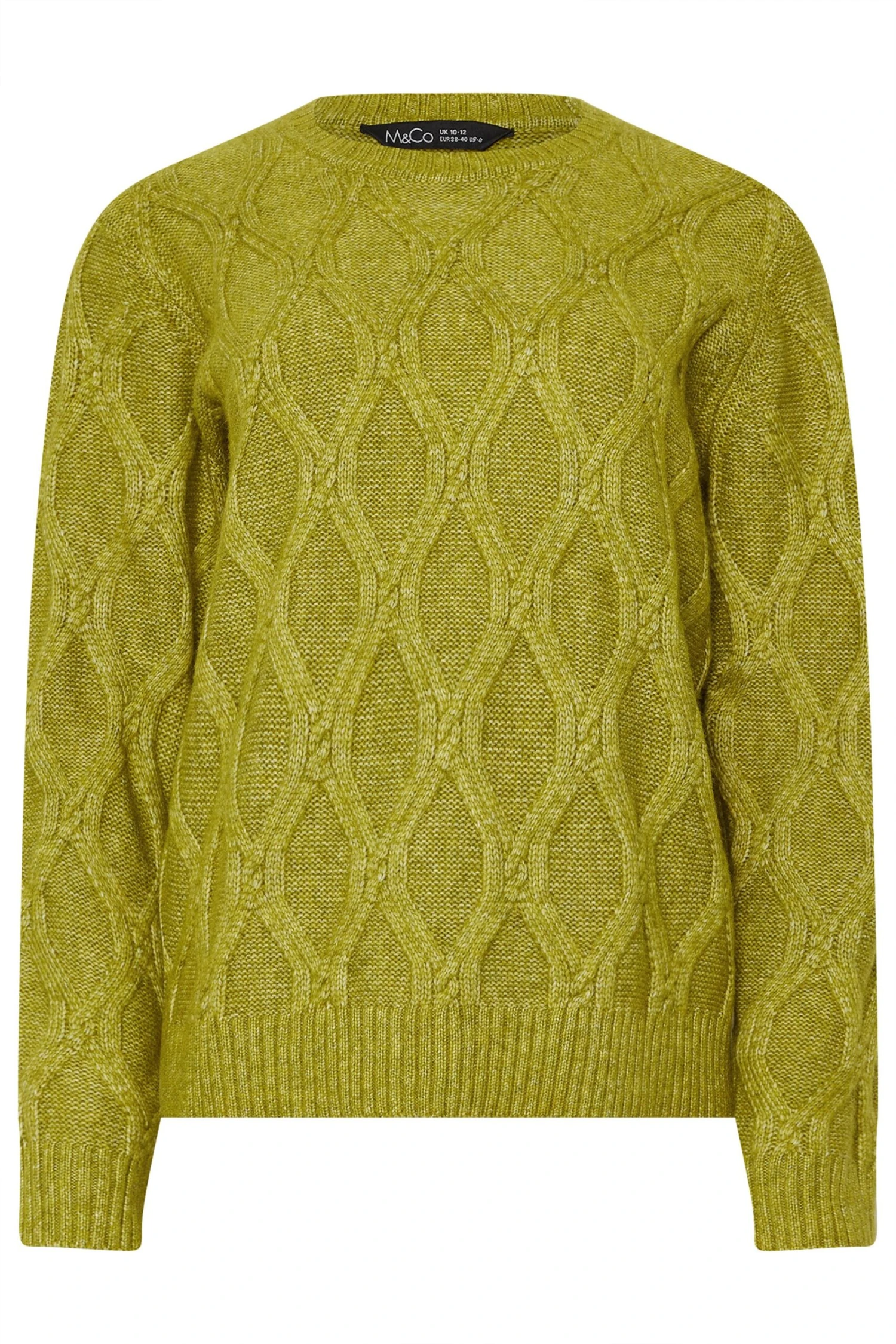 M&Co Fern Green Cable Knit Jumper 8 M&Co Fern Green Cable Knit Jumper – Image 6
