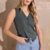 LTS Tall Grey Sleeveless Waistcoat Top 1 LTS Tall Grey Sleeveless Waistcoat Top -Evans Boutique 78488529 cdb1 4c 354529 A
