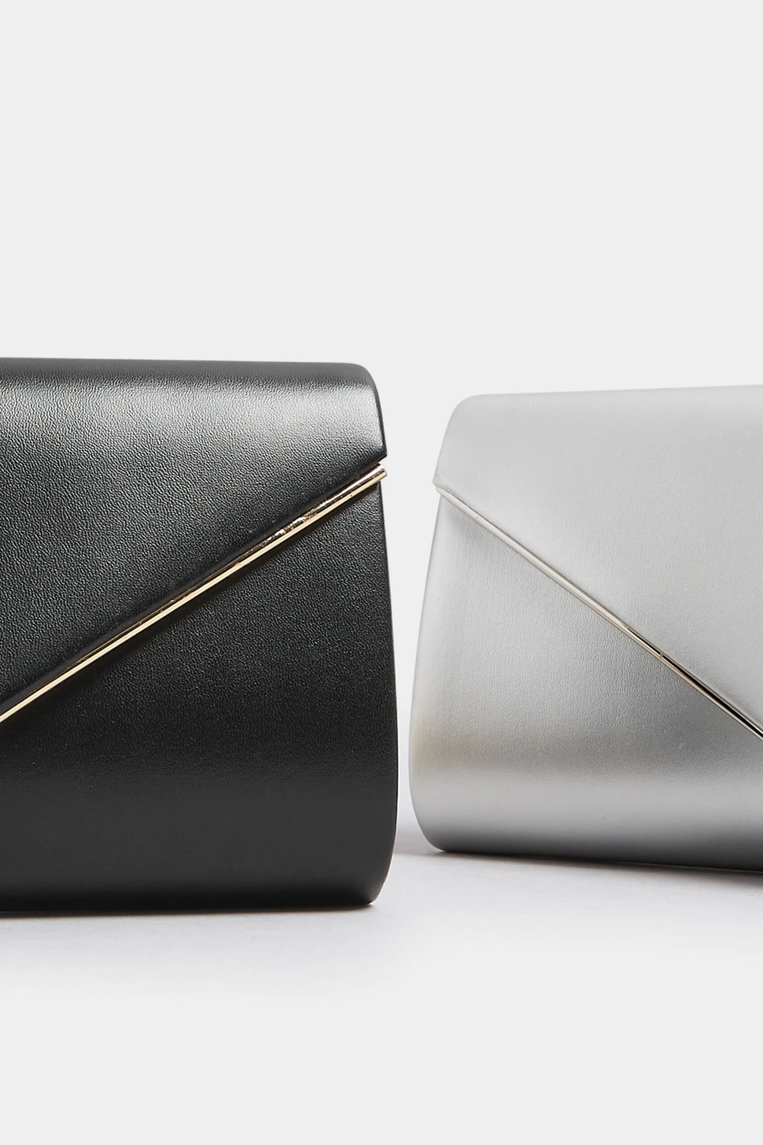 Black Faux Leather Metal Trim Clutch Bag 8 Black Faux Leather Metal Trim Clutch Bag – Image 6