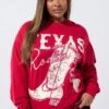 LIMITED COLLECTION Sweat-shirt Rouge Curve « Texas Rodeo » à Motif Botte 1 LIMITED COLLECTION Sweat-shirt Rouge Curve « Texas Rodeo » à Motif Botte -Evans Boutique 78bbf919 fd7b 40 216870 A