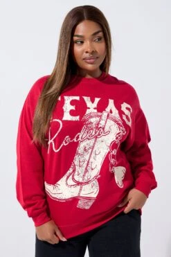LIMITED COLLECTION Sweat-shirt Rouge Curve « Texas Rodeo » à Motif Botte
