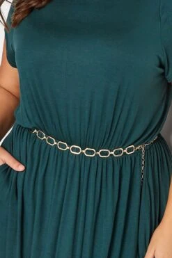 Ceinture Dorée En Chaîne Carrée