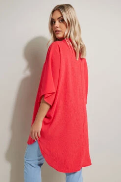 YOURS - Chemisier Rouge Oversize Léger 9 YOURS - Chemisier Rouge Oversize Léger -Evans Boutique 78ff9f2f 3739 4a 175027 C