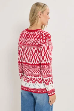 LTS Tall Red & White Fairisle Jumper 9 LTS Tall Red & White Fairisle Jumper -Evans Boutique 79baf52c c141 4b 356375 C