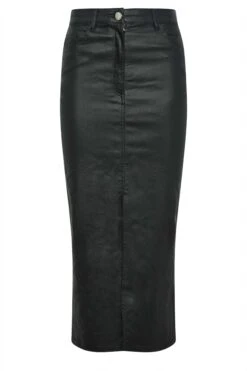 LTS Tall Black Coated Midi Skirt 13 LTS Tall Black Coated Midi Skirt -Evans Boutique 79f81ac9 a826 41 351379 X