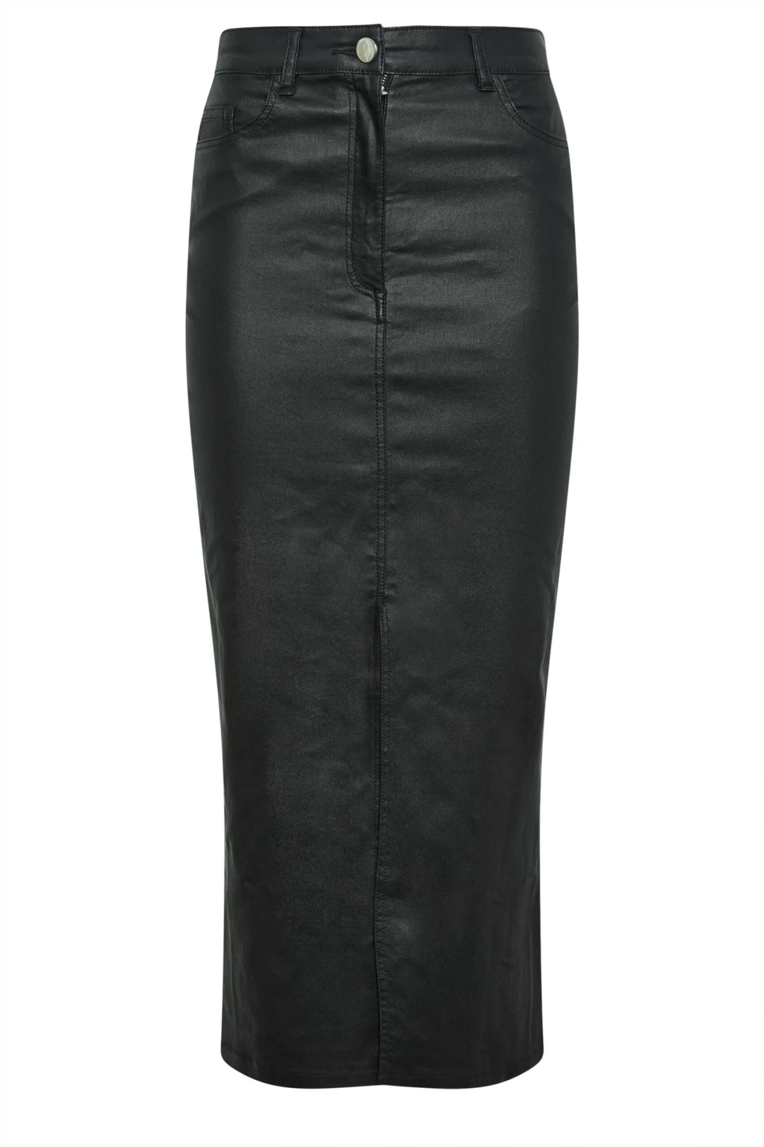 LTS Tall Black Coated Midi Skirt 8 LTS Tall Black Coated Midi Skirt – Image 6