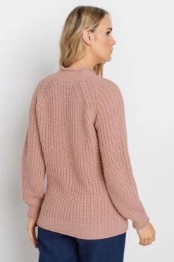 LTS Tall Coral Pink High Neck Knit Jumper -Evans Boutique 7a11f9f9 ce16 4a 353811 C