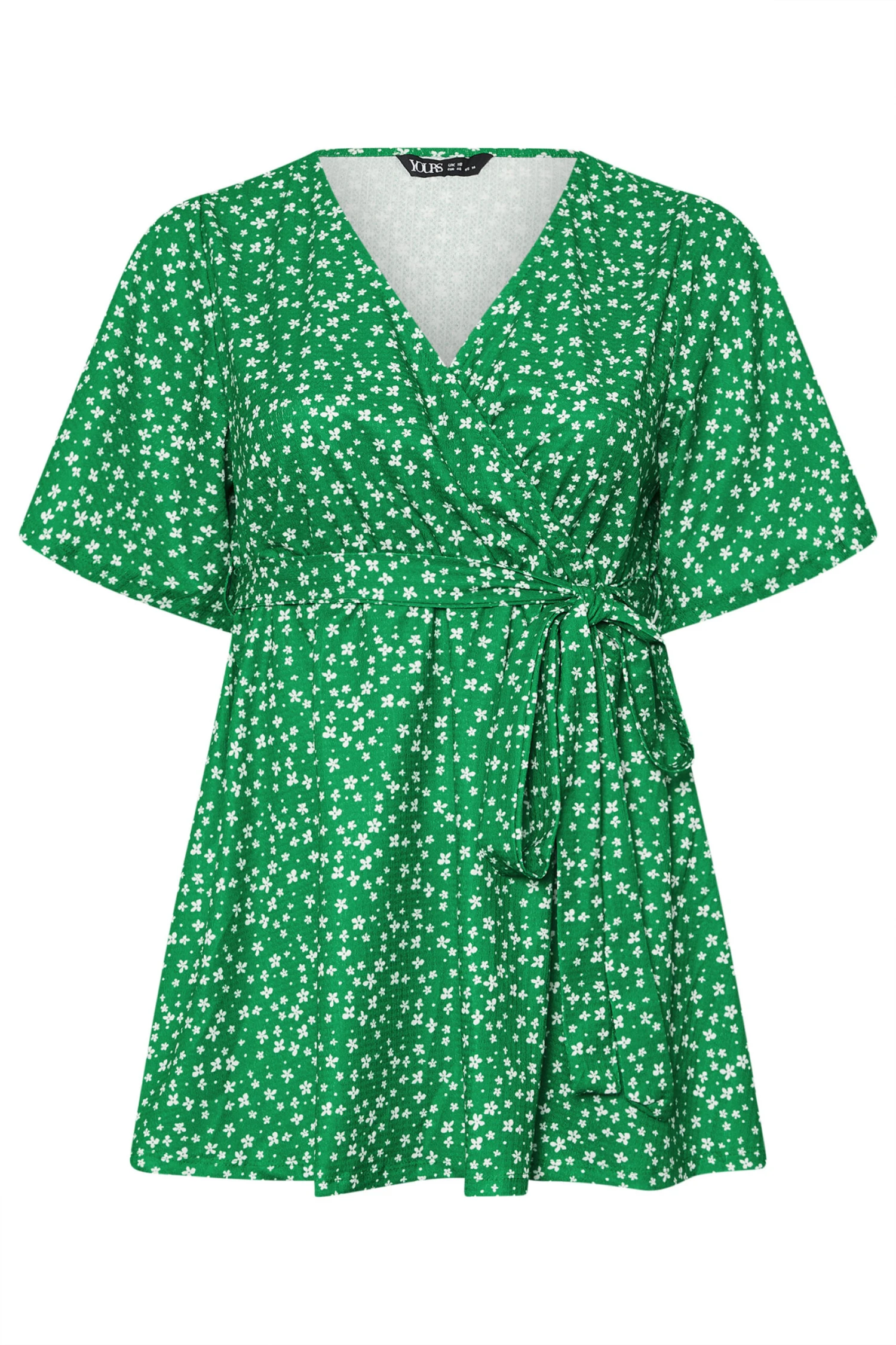 YOURS - Top Cache-Coeur Vert Floral Manches Courtes 7 YOURS - Top Cache-Coeur Vert Floral Manches Courtes – Image 5