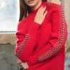 STAR Red Embellished Sleeve Jumper 2 STAR Red Embellished Sleeve Jumper -Evans Boutique 7ae1b1f9 329f 4c 110616 L2