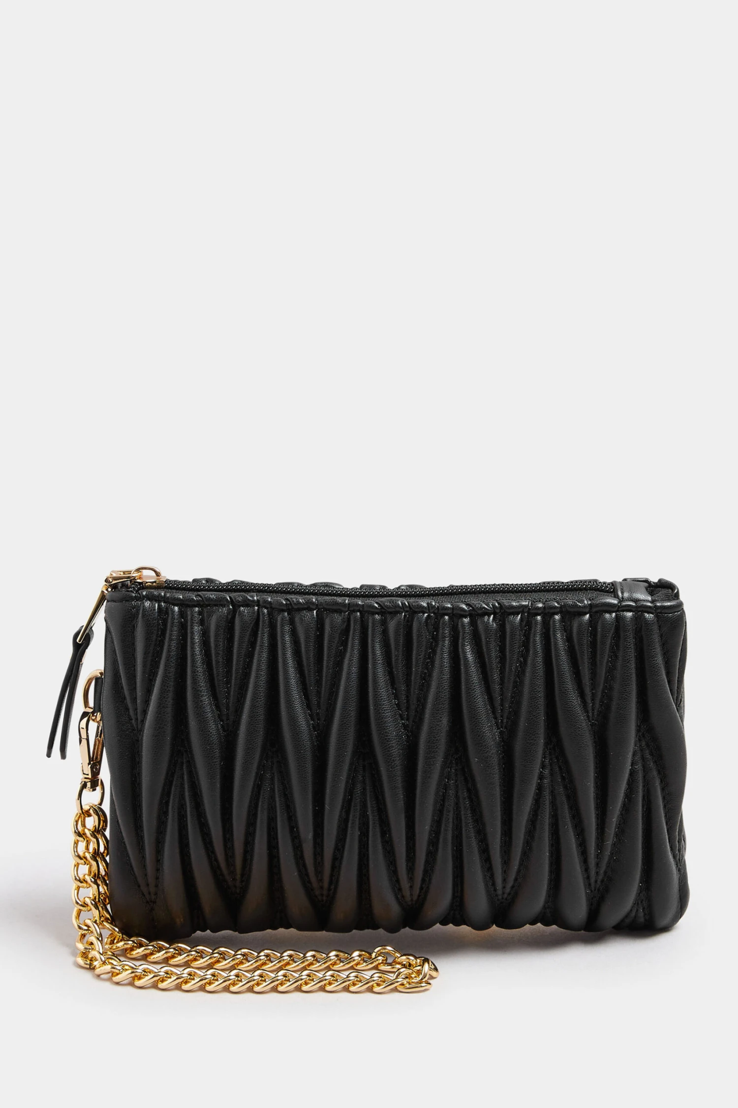 Black Quilted Chain Handle Clutch Bag 5 Black Quilted Chain Handle Clutch Bag – Image 3