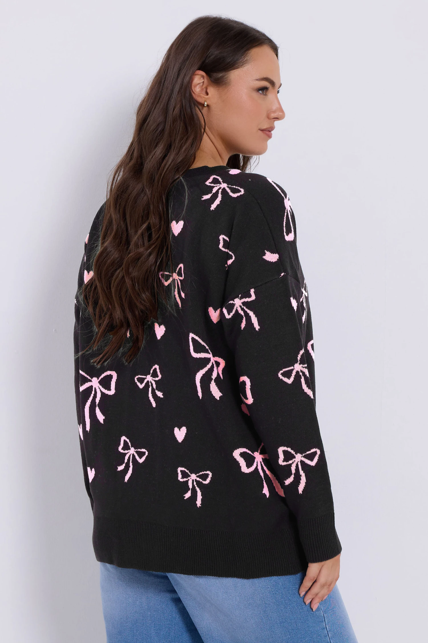 YOURS Curve Pull En Maille Noire à Nœud 5 YOURS Curve Pull En Maille Noire à Nœud – Image 3