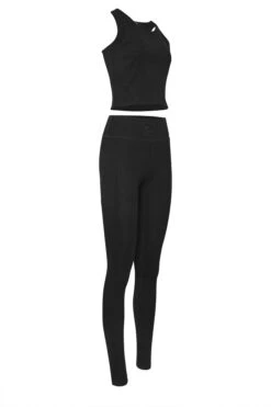LTS Tall Black Active Ribbed Leggings & Vest Top -Evans Boutique 7b7c193f 7317 40 355296 Z