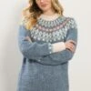LTS Tall Blue Fairisle Knitted Jumper 2 LTS Tall Blue Fairisle Knitted Jumper -Evans Boutique 7c19be50 4fee 44 356373 A