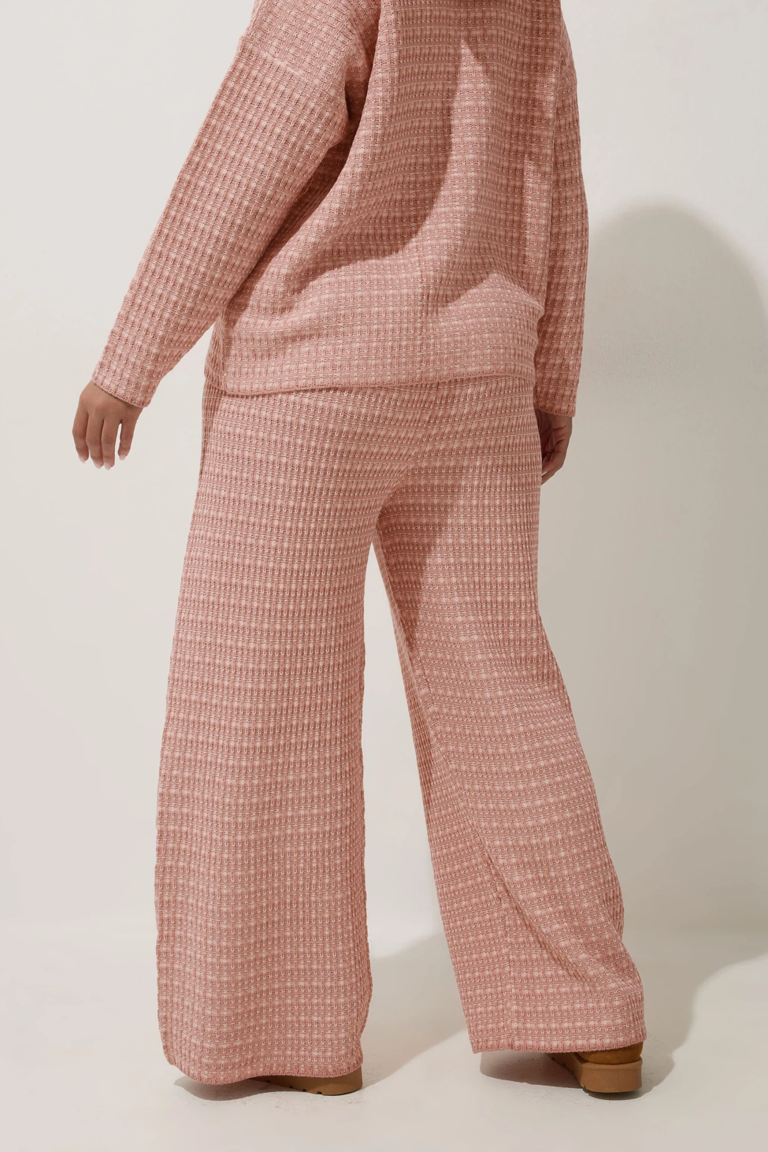 LIMITED COLLECTION - Pantalon Rose Texturé Wide Leg Effet Tweed 5 LIMITED COLLECTION - Pantalon Rose Texturé Wide Leg Effet Tweed – Image 3
