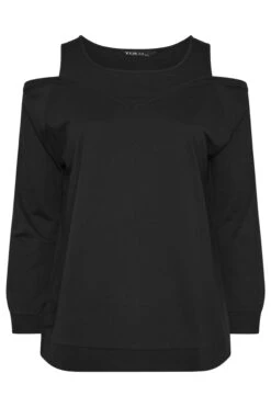 YOURS - Pull 2 En 1 Noir à épaules Dénudées -Evans Boutique 7c3cc8b3 76bd 4a 322730 X