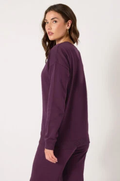 LTS Tall Purple Crew Neck Sweatshirt -Evans Boutique 7c3cd350 cdb4 43 356152 C