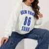 YOURS Curve Sweat-shirt Blanc à Slogan « New York » 2 YOURS Curve Sweat-shirt Blanc à Slogan « New York » -Evans Boutique 7c8ecd64 ae61 41 126798 A
