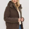 LTS Tall Chocolate Brown Padded Coat -Evans Boutique 7d107c2f 7e52 48 356109 A