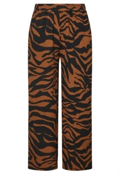 YOURS - Pantalon Wide Leg à Poches Marron & Noir Zébré 12 YOURS - Pantalon Wide Leg à Poches Marron & Noir Zébré -Evans Boutique 7d2a8e63 e4dc 43 303771 X
