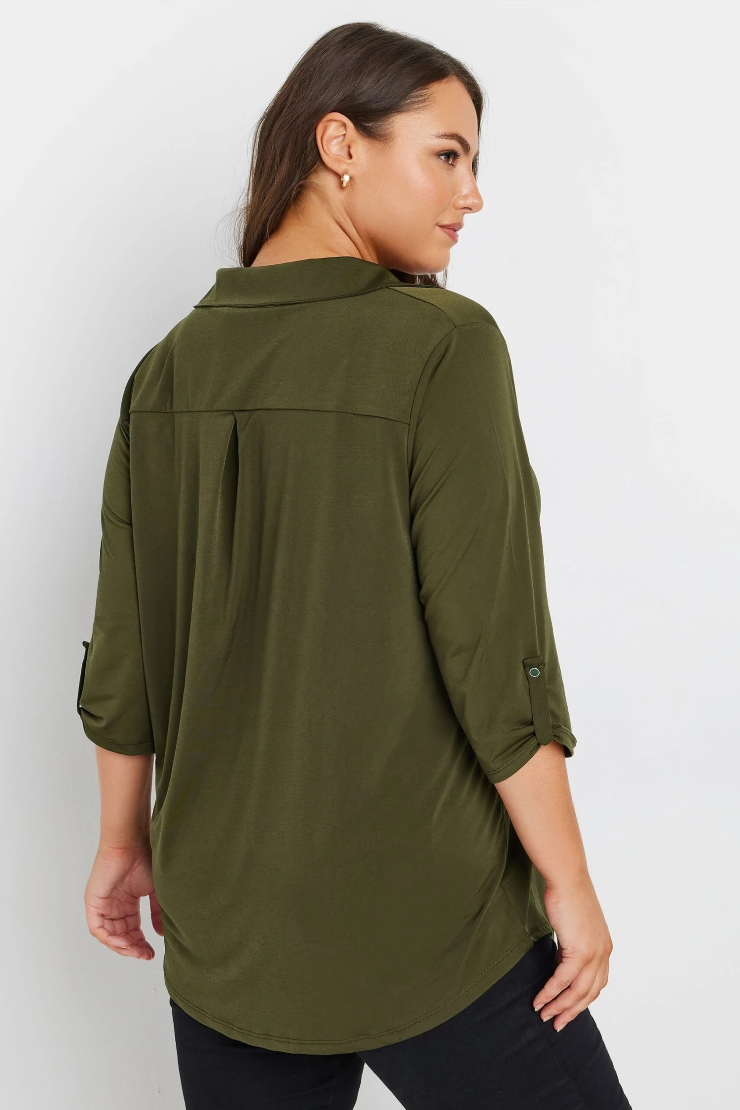 YOURS - Top Vert Kaki Plissé Volanté En Jersey 5 YOURS - Top Vert Kaki Plissé Volanté En Jersey – Image 3