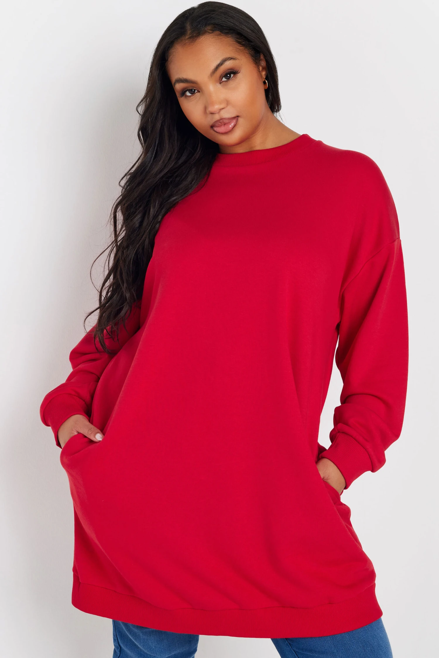 YOURS - Robe-Pull Rouge Manches Longues En Jersey 4 YOURS - Robe-Pull Rouge Manches Longues En Jersey – Image 2