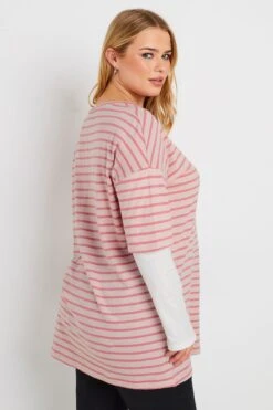 YOURS - Top Manches Longues 2 En 1 Rose Design Rayures 9 YOURS - Top Manches Longues 2 En 1 Rose Design Rayures -Evans Boutique 7e8bd6d4 8a6c 49 303119 C