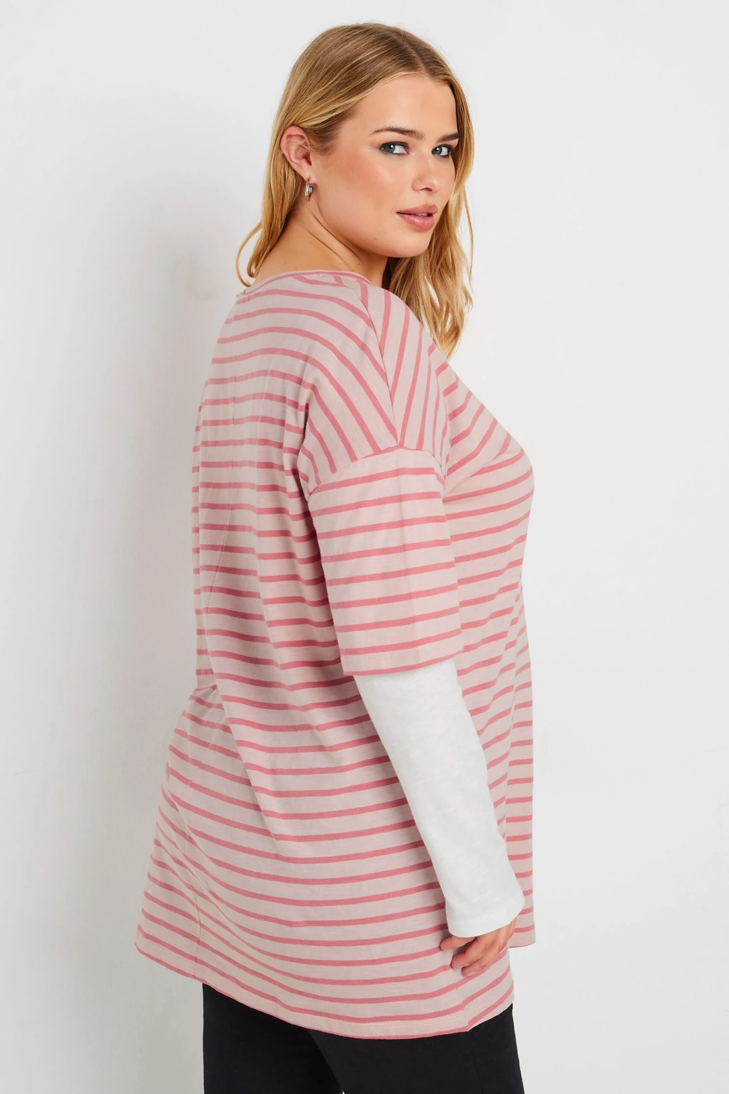 YOURS - Top Manches Longues 2 En 1 Rose Design Rayures 5 YOURS - Top Manches Longues 2 En 1 Rose Design Rayures – Image 3