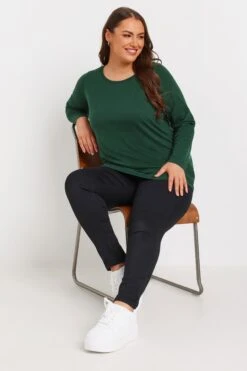 YOURS - Top Vert Forêt Manches Longues En Jersey 8 YOURS - Top Vert Forêt Manches Longues En Jersey -Evans Boutique 7e8ddbca cf62 4b 322216 B