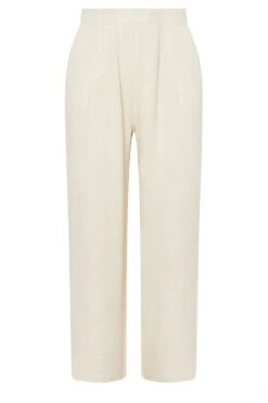 YOURS - Pantalon Wide Leg Crème En Lin à Poches -Evans Boutique 7f64994f 5c72 46 310018 X