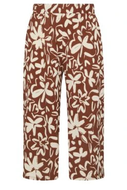YOURS - Pantalon Jupe-Culotte Texturé Marron Floral 11 YOURS - Pantalon Jupe-Culotte Texturé Marron Floral -Evans Boutique 7f75f13a fbec 46 145293 X