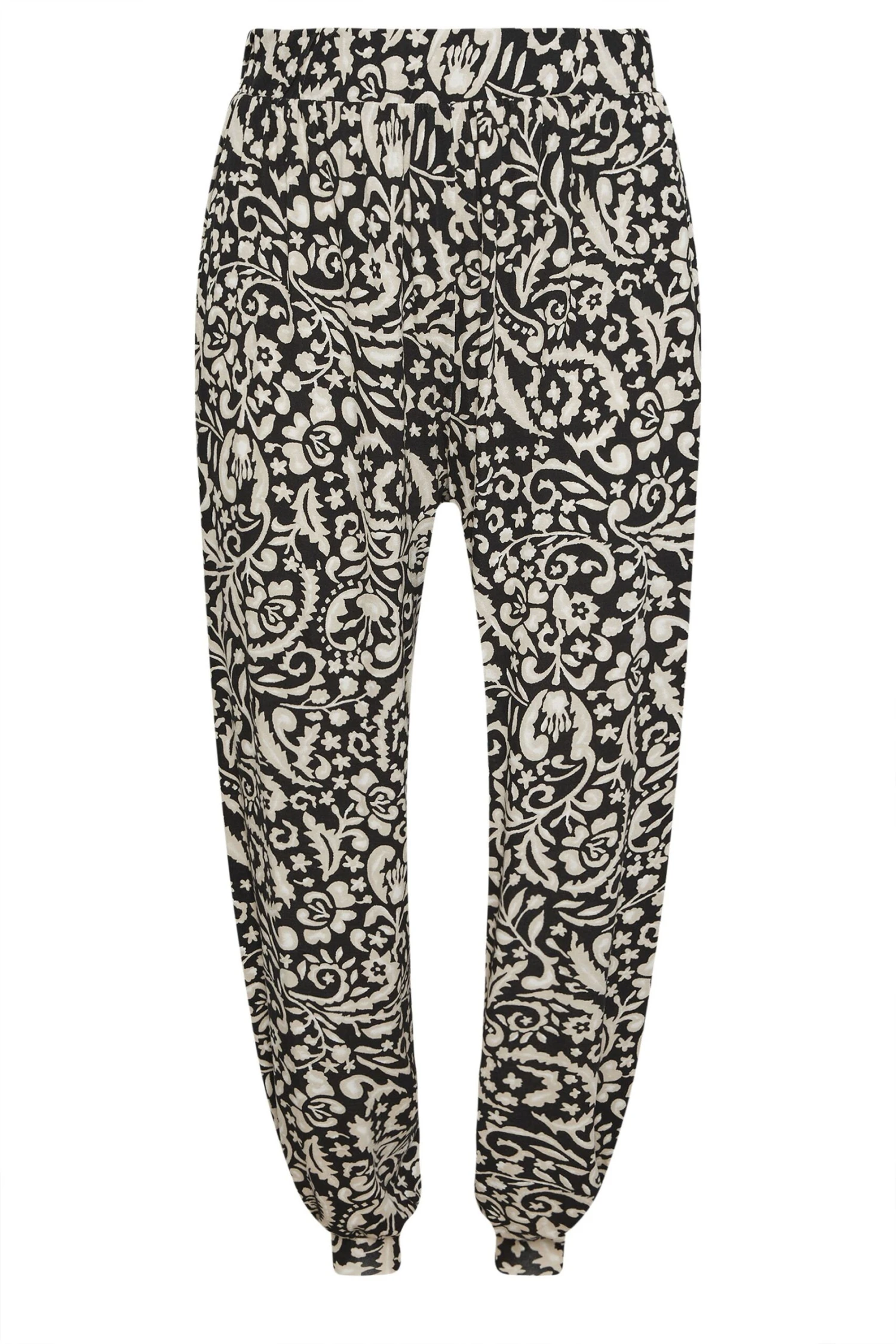 YOURS Curve Pantalon Sarouel à Revers Noir Imprimé Cachemire 7 YOURS Curve Pantalon Sarouel à Revers Noir Imprimé Cachemire – Image 5