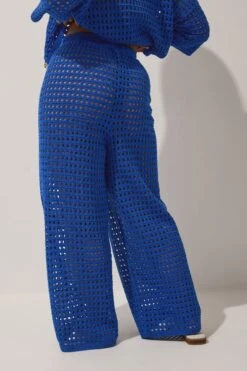LIMITED COLLECTION - Pantalon Wide Leg Bleu Roi En Maille à Crochet 11 LIMITED COLLECTION - Pantalon Wide Leg Bleu Roi En Maille à Crochet -Evans Boutique 7fe57173 0a6a 4c 216773 D
