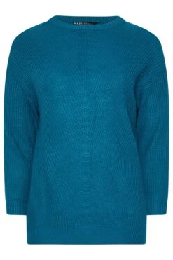 YOURS Curve Pull En Maille Bleu Foncé Essentiel -Evans Boutique 80126440 0abd 49 280796 X